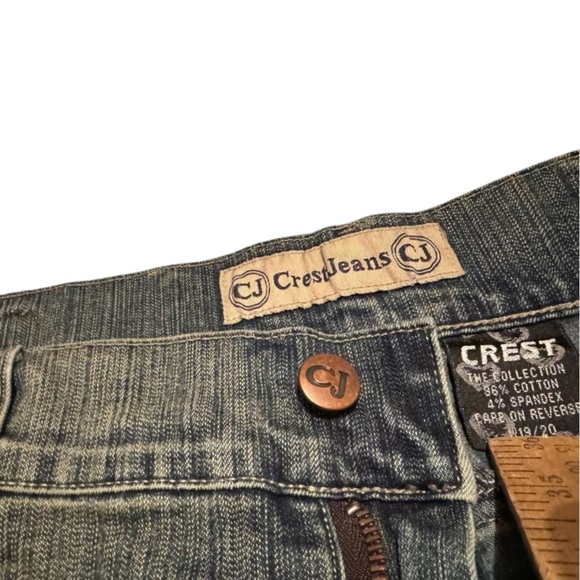Crest Jeans Vintage Y2K 90s Western Flare Bootcut Embroidered Dirty Wash - Picture 4 of 10